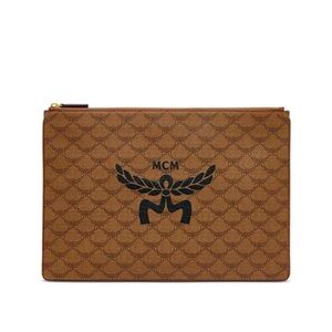 MCM Brown Leather Clutch Bag